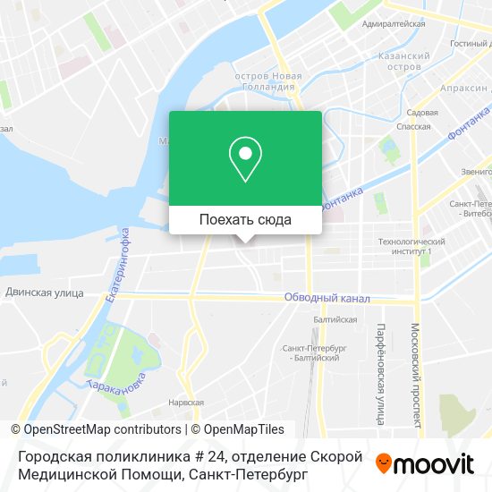 Карта Городская поликлиника # 24, отделение Скорой Медицинской Помощи