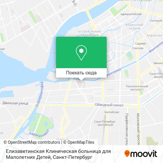 Карта Елизаветинская Клиническая больница для Малолетних Детей