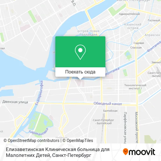 Карта Елизаветинская Клиническая больница для Малолетних Детей