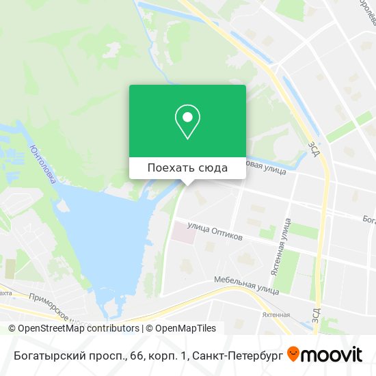 Карта Богатырский просп., 66, корп. 1
