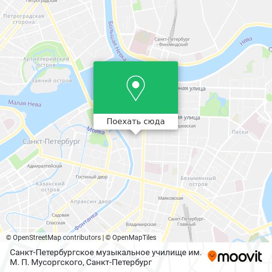 Карта Санкт-Петербургское музыкальное училище им. М. П. Мусоргского