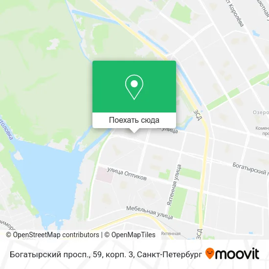 Карта Богатырский просп., 59, корп. 3