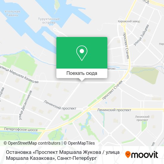 Карта Остановка «Проспект Маршала Жукова / улица Маршала Казакова»