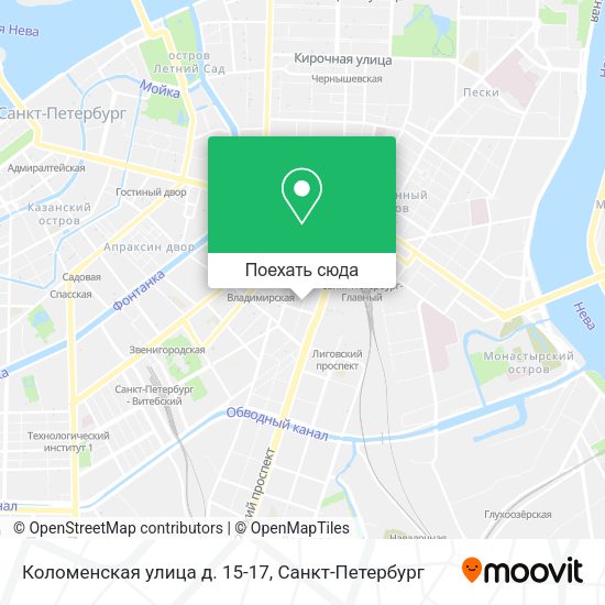 Карта Коломенская улица д. 15-17