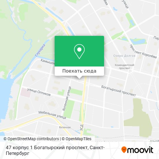 Богатырский проспект на карте