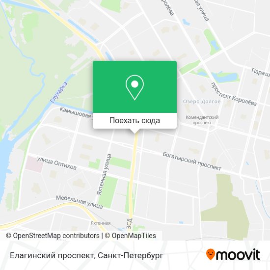 Карта Елагинский проспект
