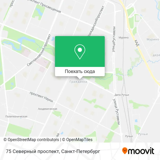 Карта 75 Северный проспект