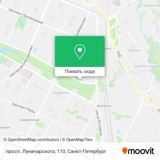 Карта просп. Луначарского, 110