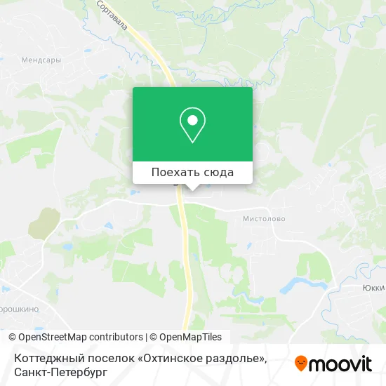 Карта Коттеджный поселок «Охтинское раздолье»