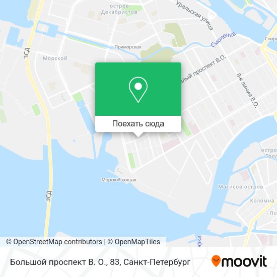 Карта Большой проспект В. О., 83