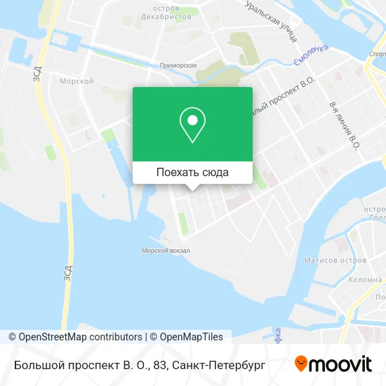 Карта Большой проспект В. О., 83