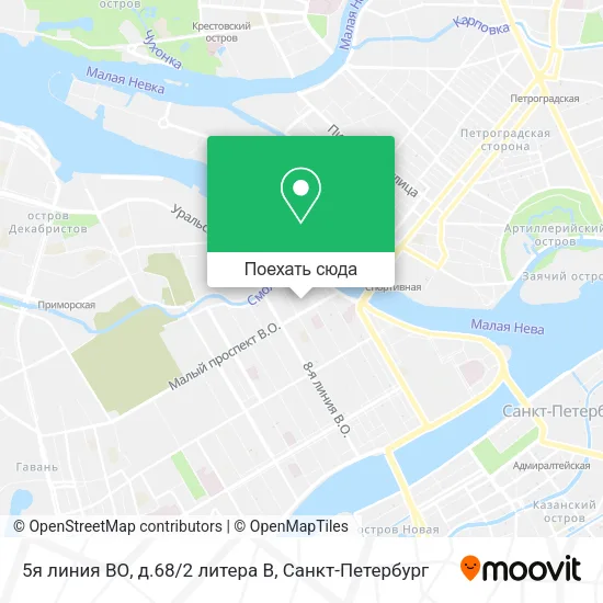 Карта 5я линия ВО, д.68/2 литера В