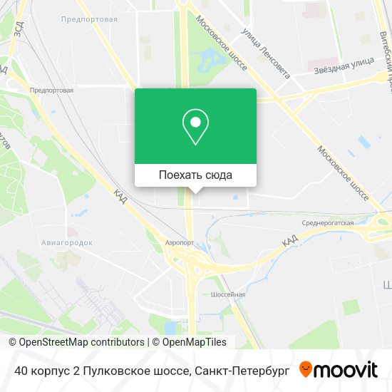 Карта 40 корпус 2 Пулковское шоссе
