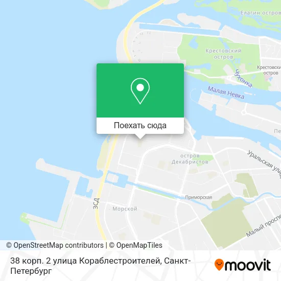 Карта 38 корп. 2 улица Кораблестроителей