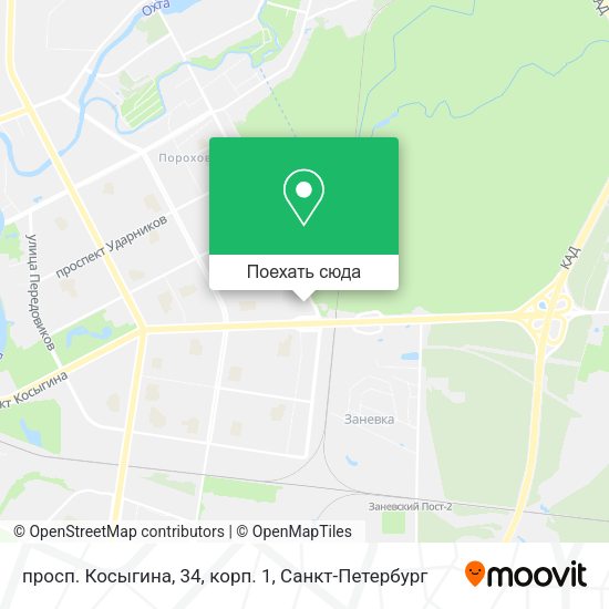 Карта просп. Косыгина, 34, корп. 1