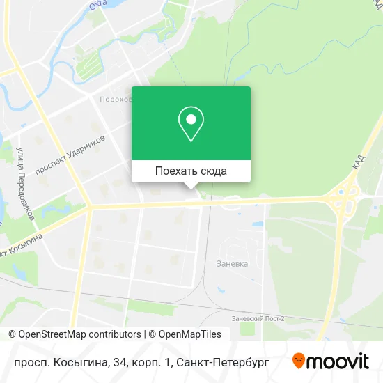 Карта просп. Косыгина, 34, корп. 1