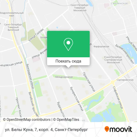 Карта ул. Белы Куна, 7, корп. 4