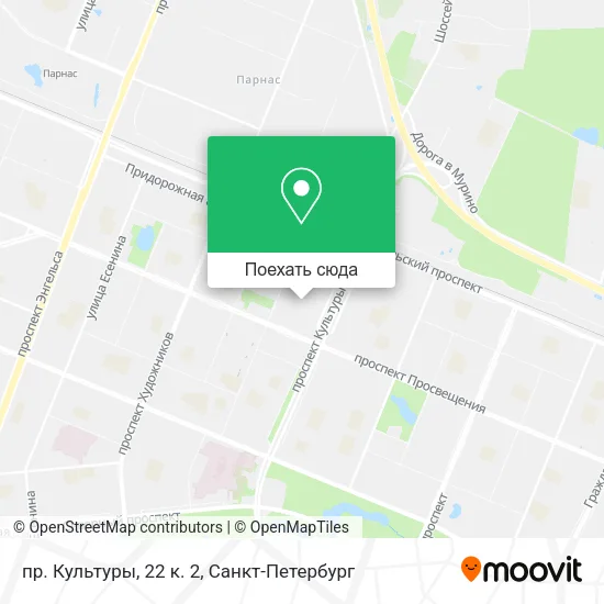Карта пр. Культуры, 22 к. 2