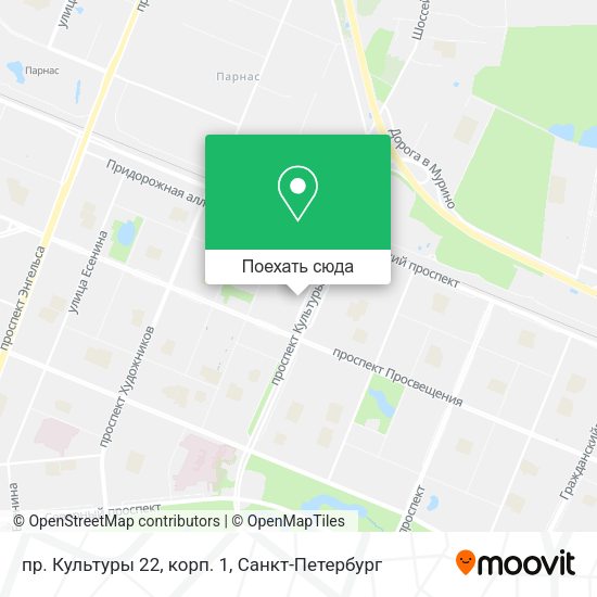 Карта пр. Культуры 22, корп. 1