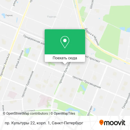 Карта пр. Культуры 22, корп. 1