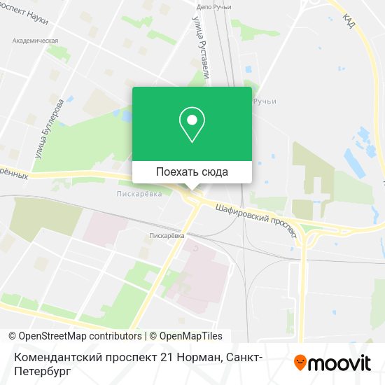 Карта Комендантский проспект 21 Норман