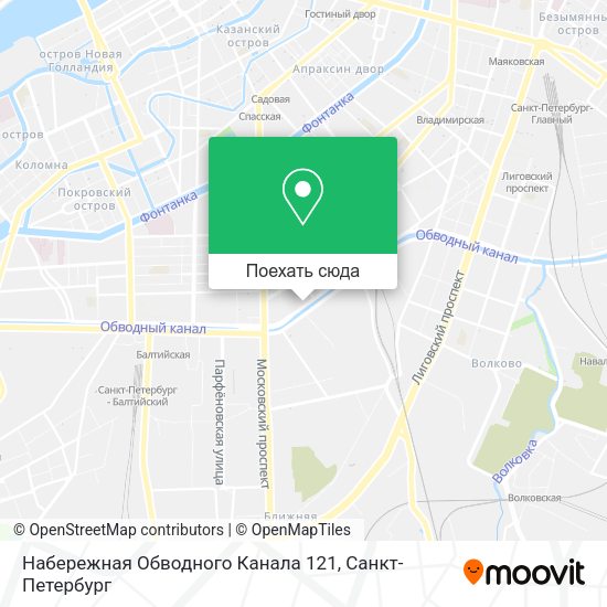 Карта Набережная Обводного Канала 121