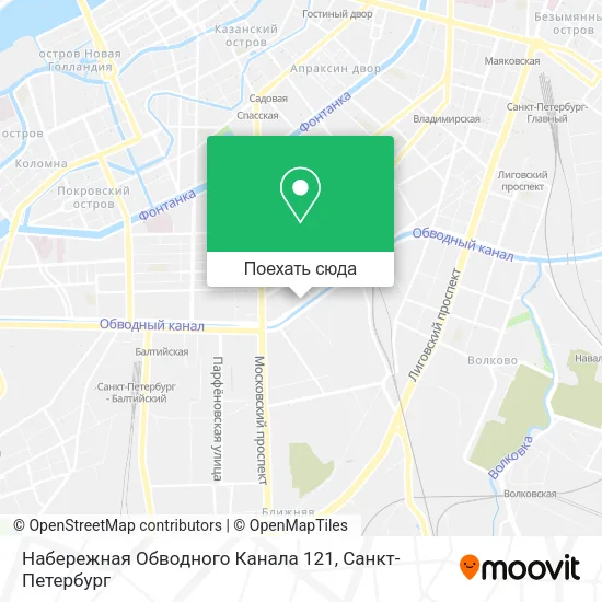 Карта Набережная Обводного Канала 121