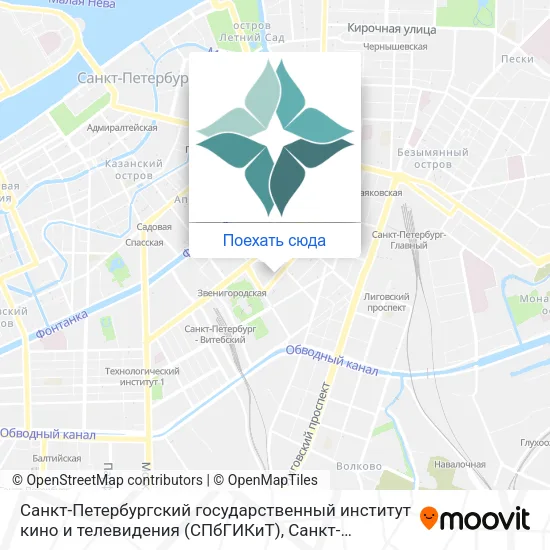 Карта Санкт-Петербургский государственный институт кино и телевидения (СПбГИКиТ)