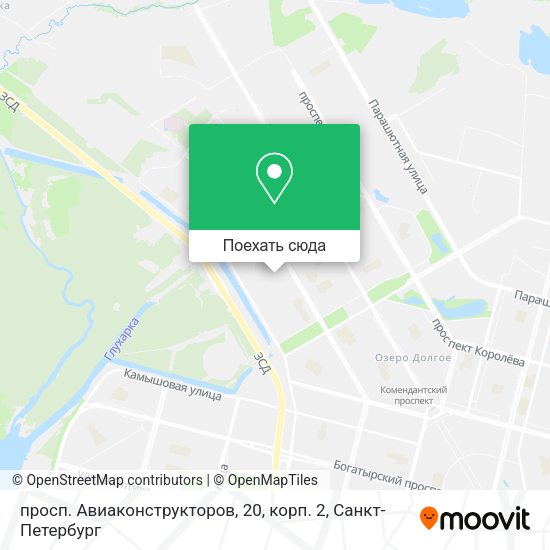 Карта просп. Авиаконструкторов, 20, корп. 2