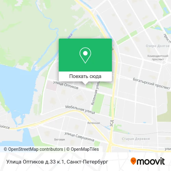 Карта Улица Оптиков д.33 к.1