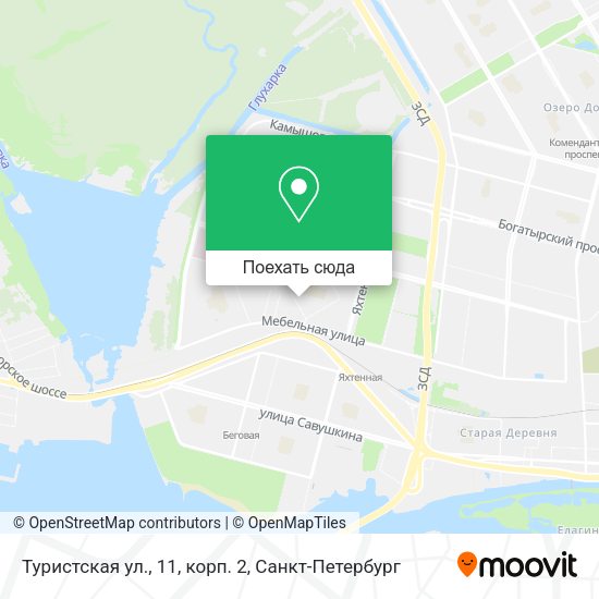 Карта Туристская ул., 11, корп. 2