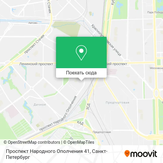 Карта Проспект Народного Ополчения 41