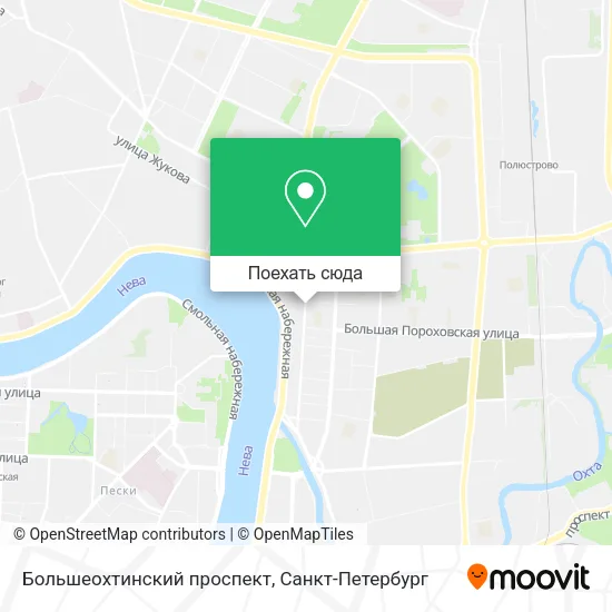 Карта Большеохтинский проспект