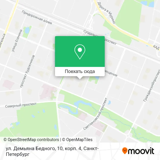Карта ул. Демьяна Бедного, 10, корп. 4