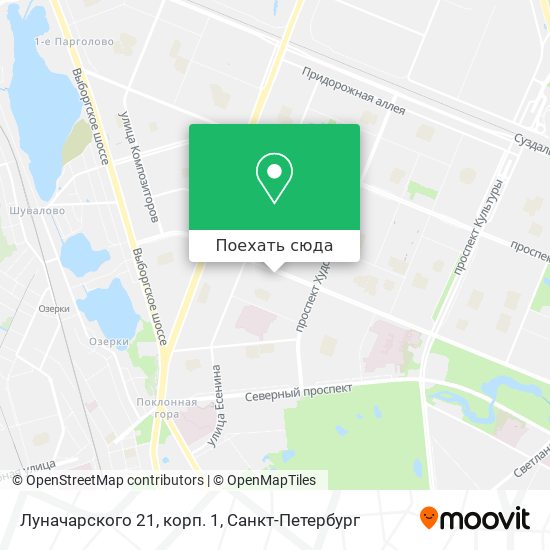 Карта Луначарского 21, корп. 1