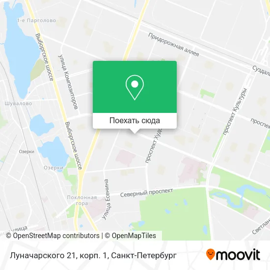 Карта Луначарского 21, корп. 1