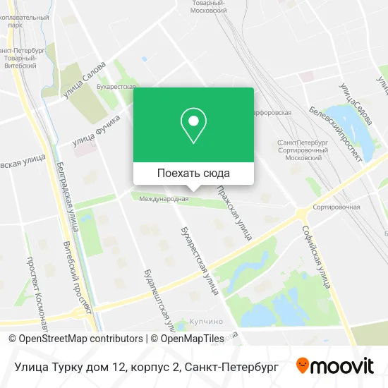 Карта Улица Турку дом 12, корпус 2