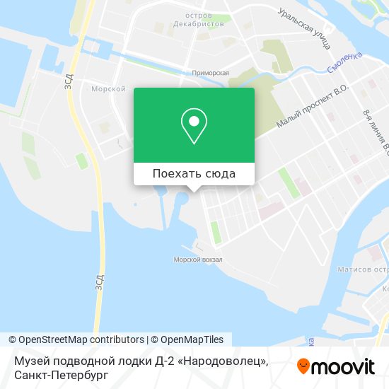 Карта Музей подводной лодки Д-2 «Народоволец»