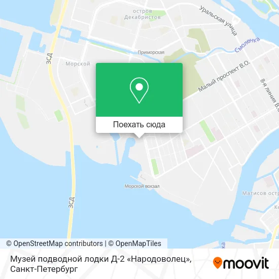Карта Музей подводной лодки Д-2 «Народоволец»