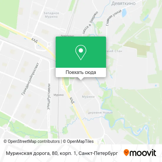 Карта Муринская дорога, 80, корп. 1