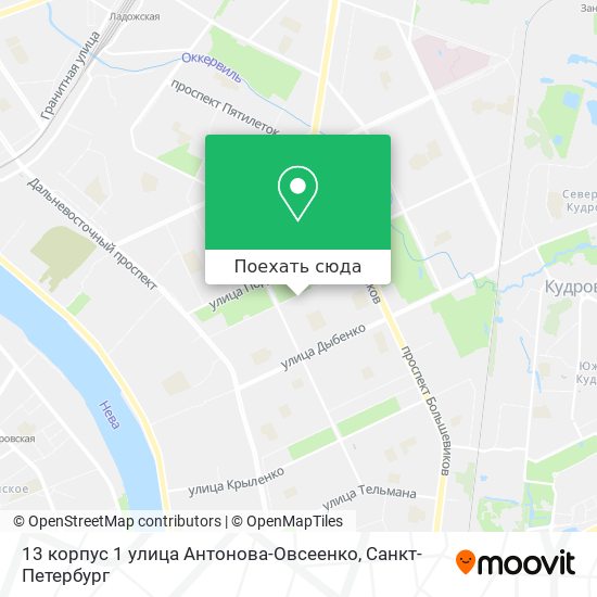 Карта 13 корпус 1 улица Антонова-Овсеенко