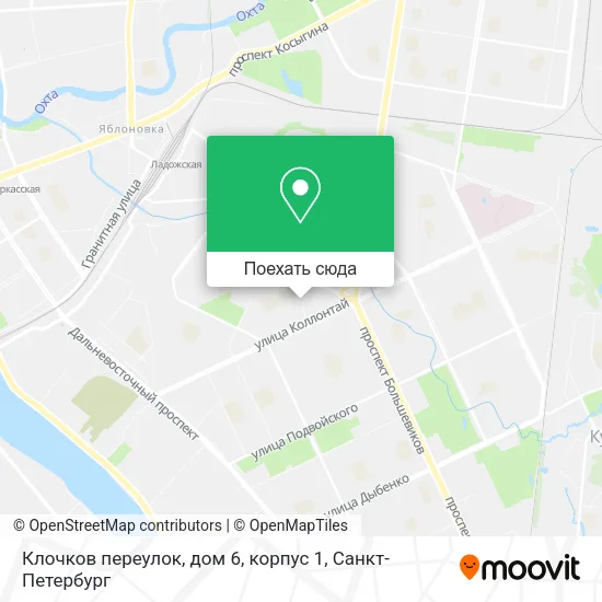 Карта Клочков переулок,  дом 6,  корпус 1