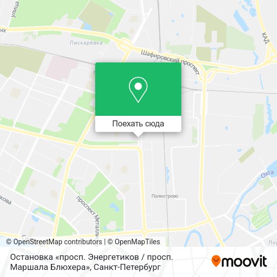 Карта Остановка «просп. Энергетиков / просп. Маршала Блюхера»