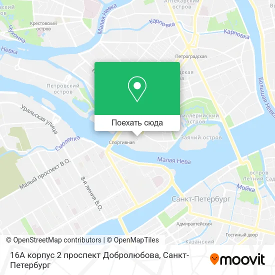 Карта 16А корпус 2 проспект Добролюбова