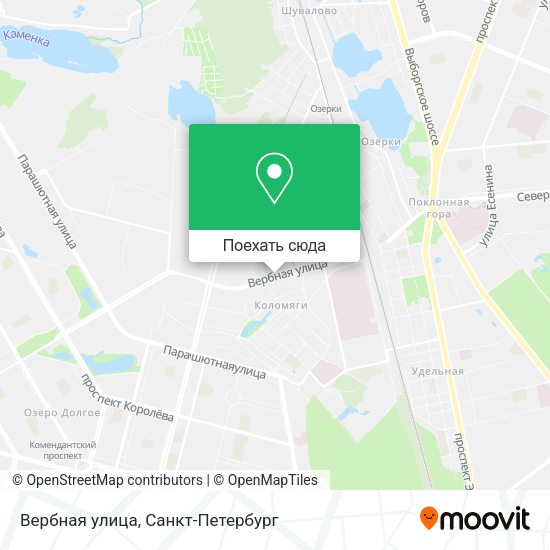 Карта Вербная улица