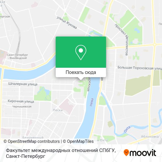 Карта Факультет международных отношений СПбГУ