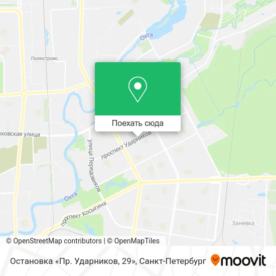 Карта Остановка «Пр. Ударников, 29»