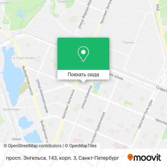Карта просп. Энгельса, 143, корп. 3