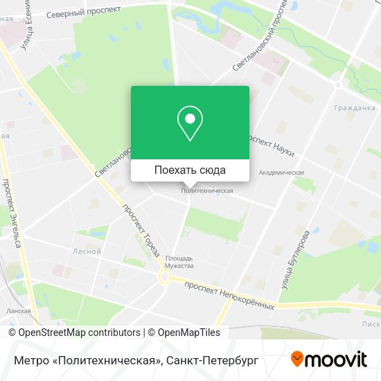 Карта Метро «Политехническая»