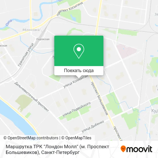 Карта Маршрутка ТРК "Лондон Молл" (м. Проспект Большевиков)